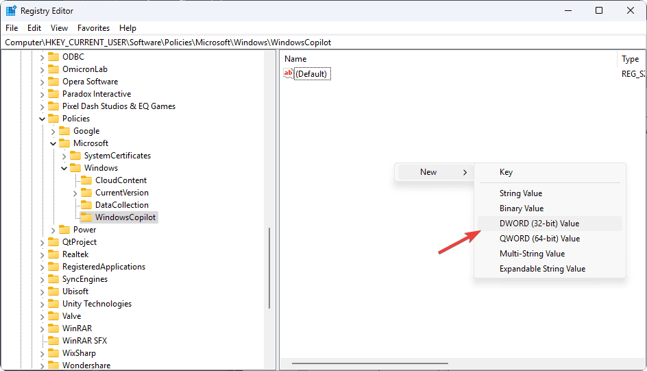 Creating new dword 32 bit value windows registry editor