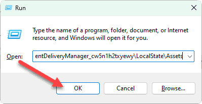 Going asset folder spotlight run command