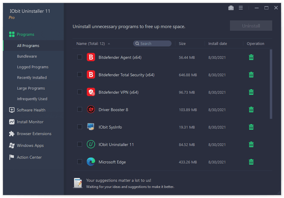 Iobit uninstaller 11 pro scr 1