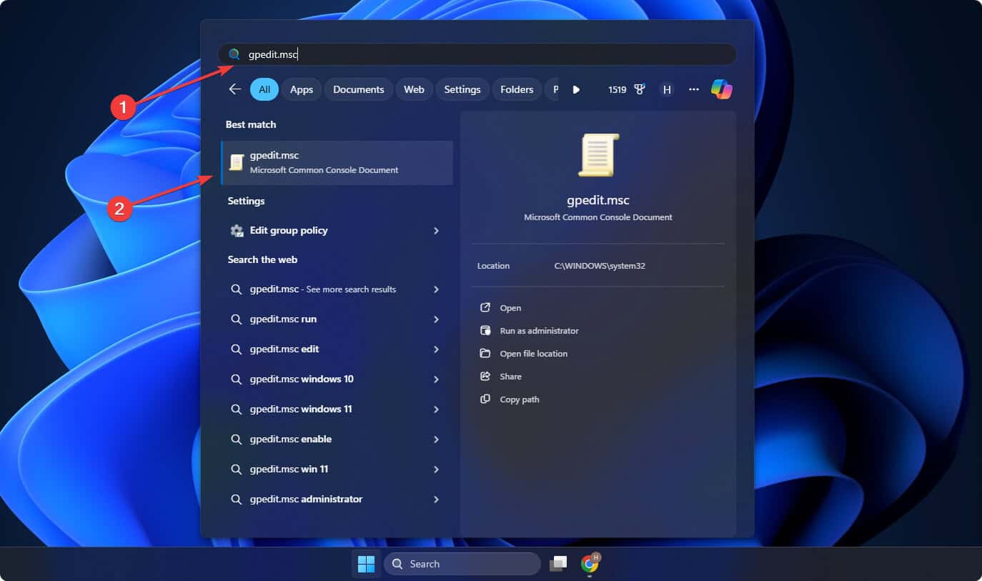 Opening gpedit msc windows 11 group policy editor