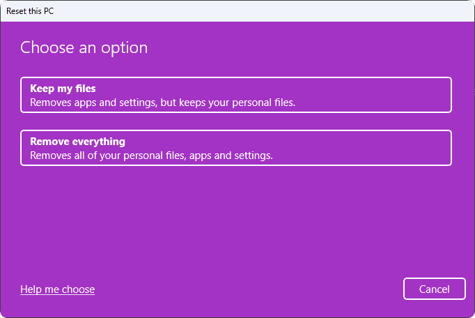 Pc reset now window Windows 11