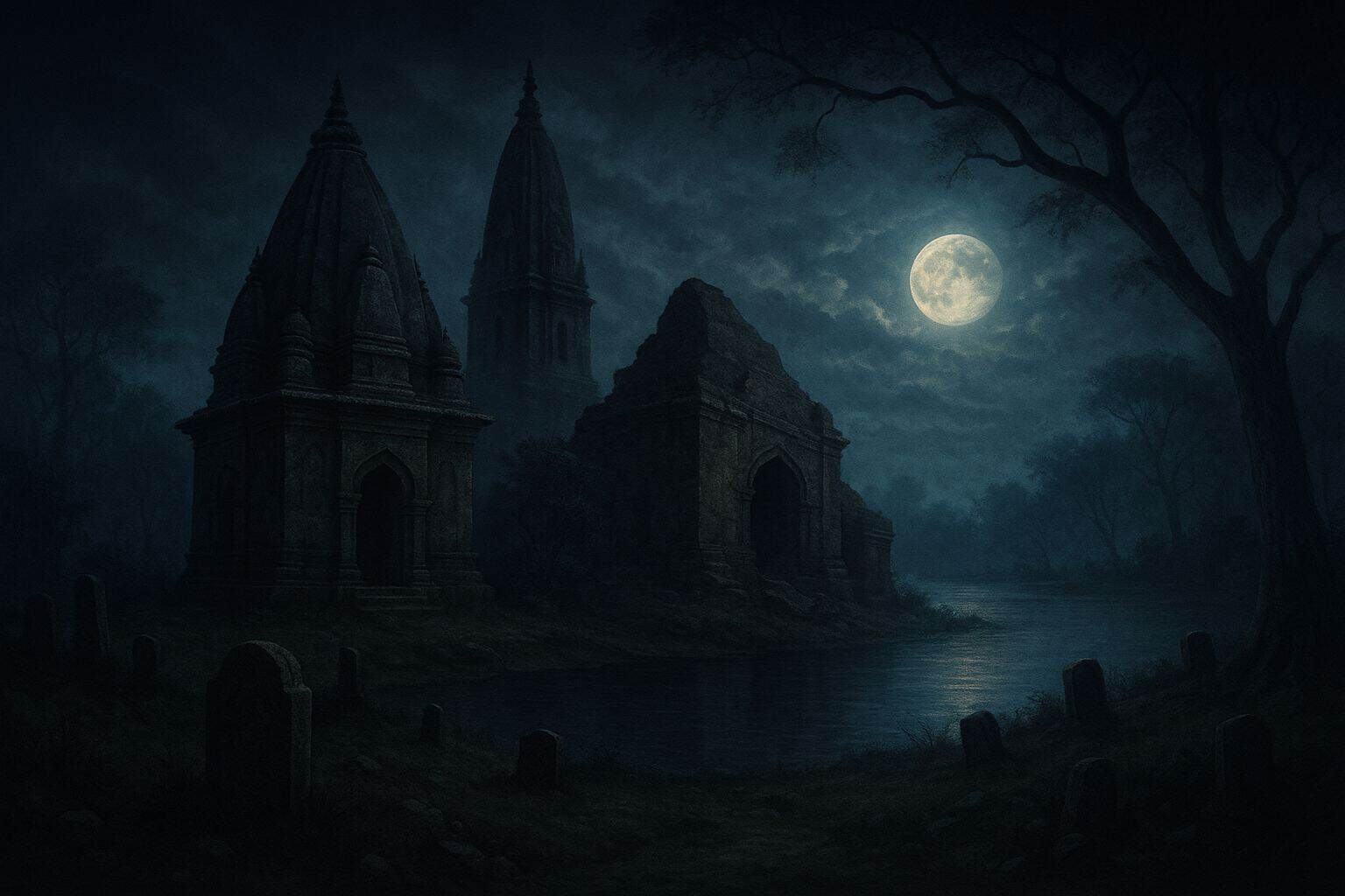 Three haunted temples near Chalan Beel