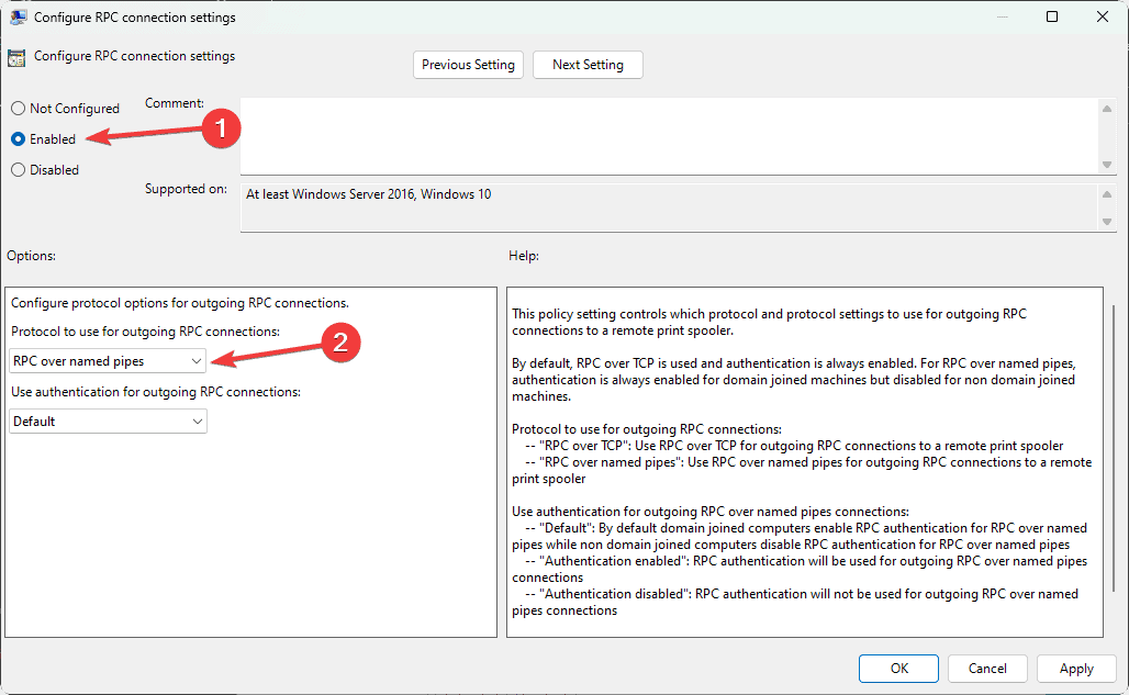Rpc Over Named Pipes Printer Group Policy