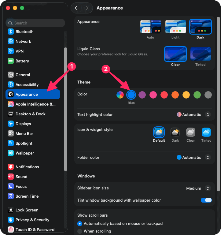 Changing Theme Color Macos