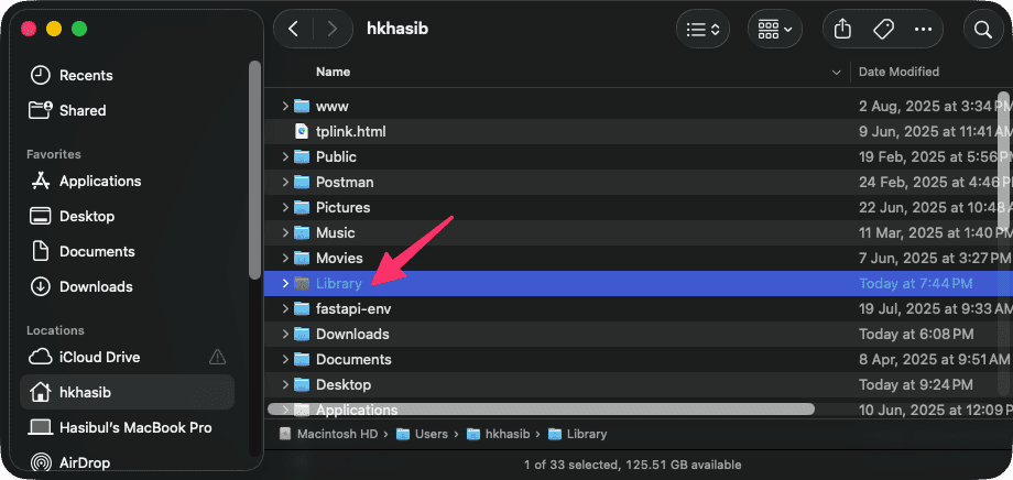 Going Library Folder From Finder On Mac