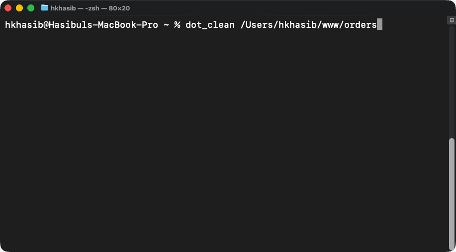 Running Dot Clean Command Mac Os Terminal