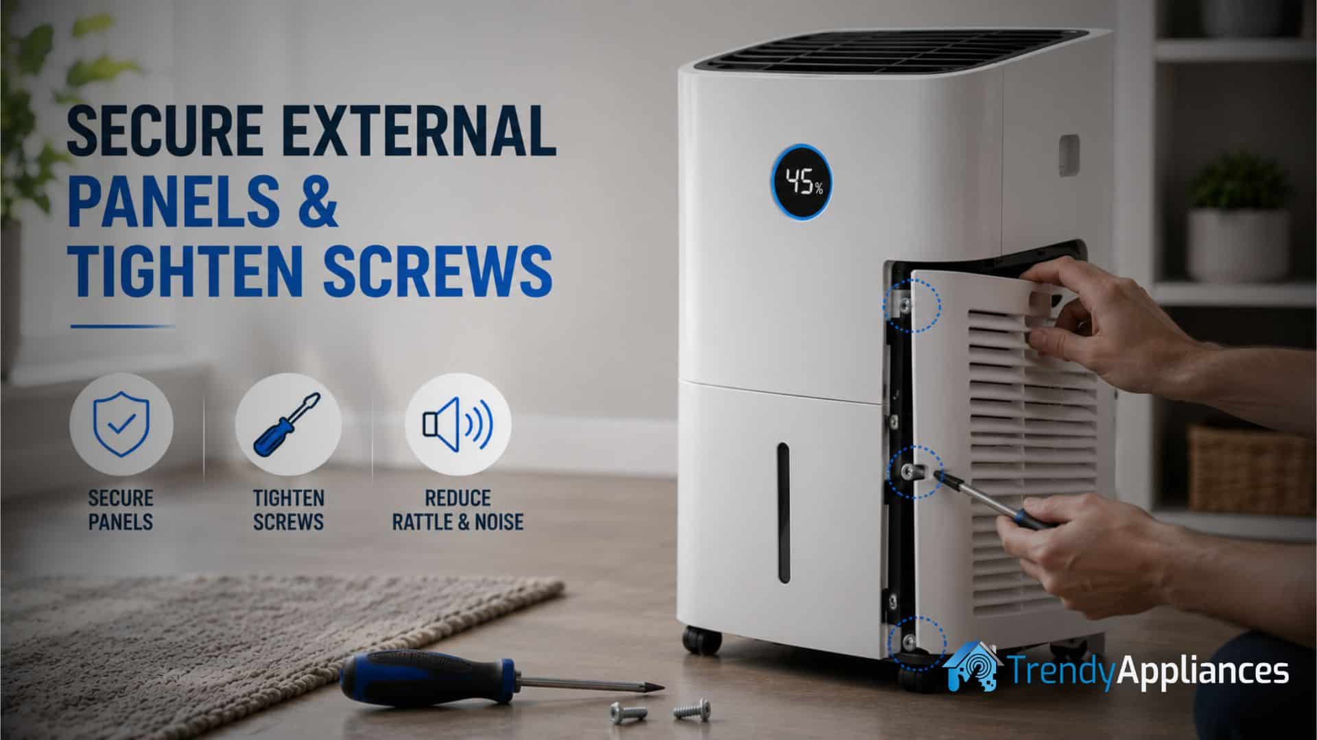 Dehumidifier Securing Panels And Tighten Screws