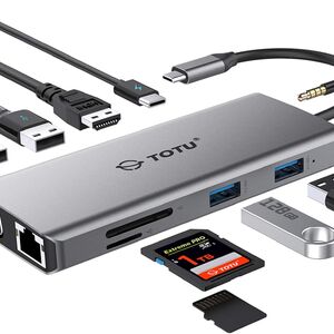 TOTU 11-in-1 USB-C Hub/Adapter with Ethernet