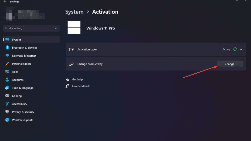 Change product key windows 11