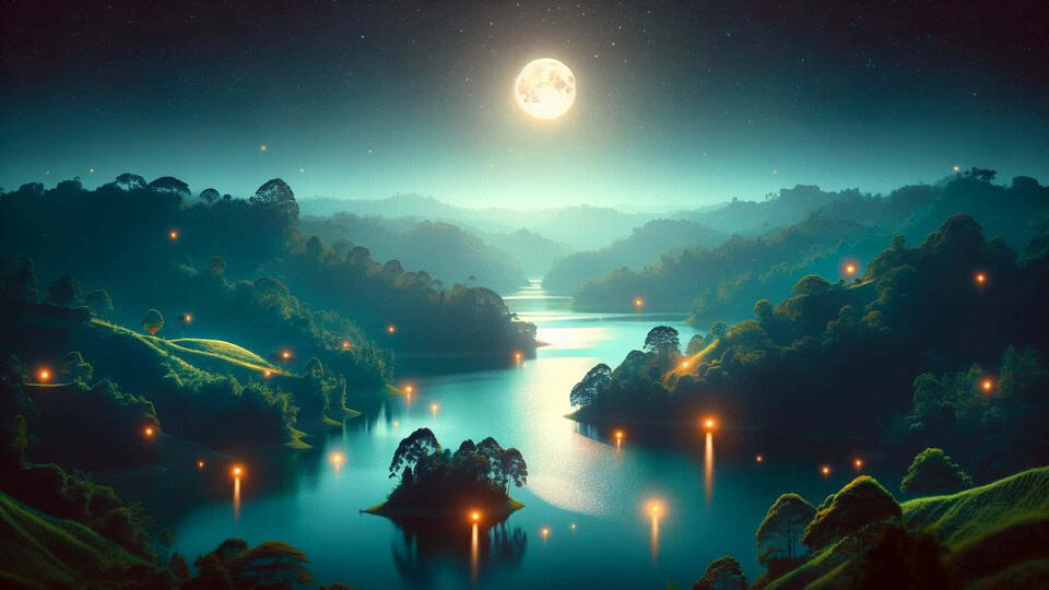 Magical fireballs in foys lake chittagong at night