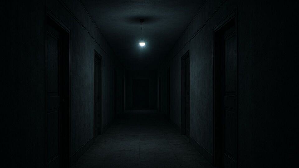 Dark Apartment Corridor At Night
