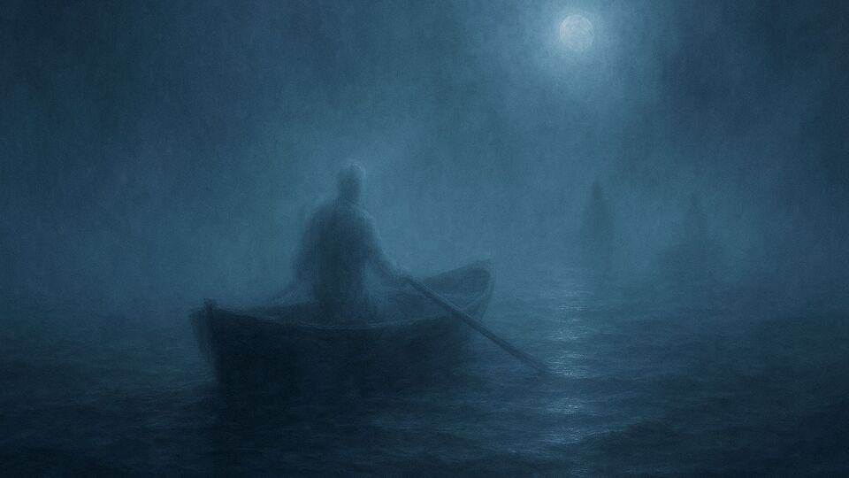 Ghostly Boat Fading Into A Mist Wall