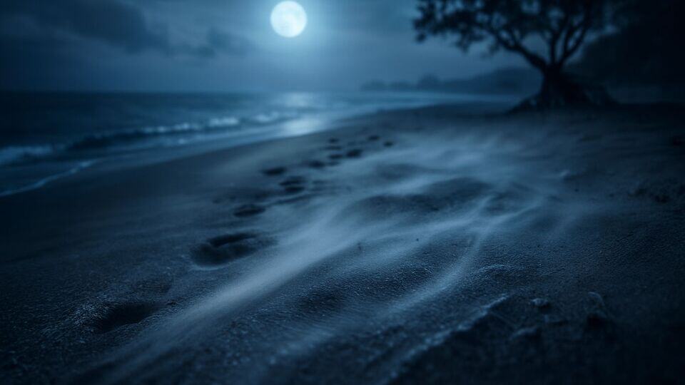 Wind Whispering Over The Shore Foot Print