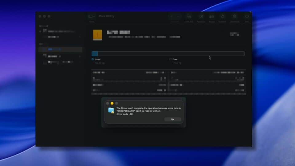 Fix Finder Cant Complete Operation Error 36