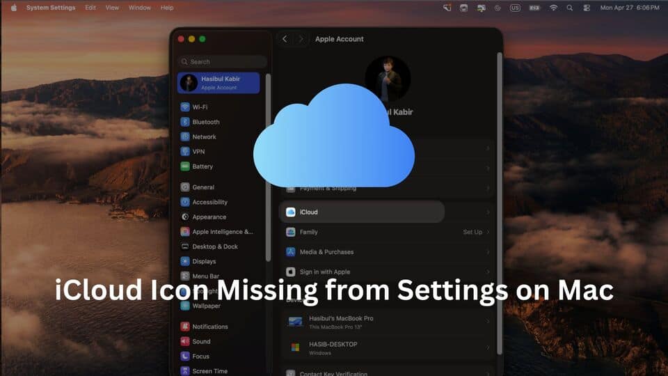 Fix iCloud Icon Missing From Settings Macos