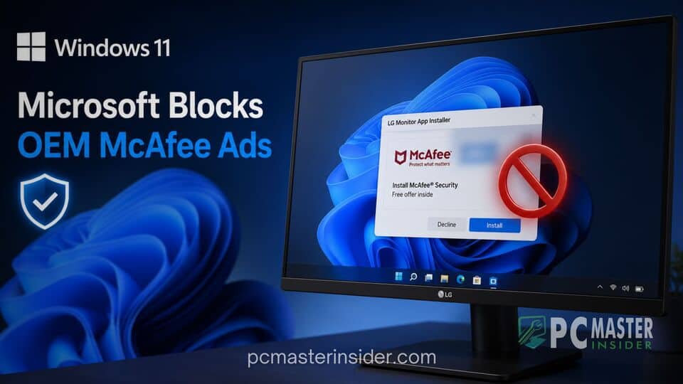Microsoft Blocks Oem Monitor Mcafee Pop Up Ads