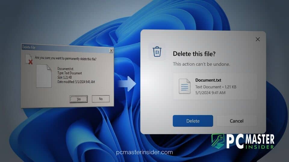Windows 11 legacy dialogs WinUI 3 redesign