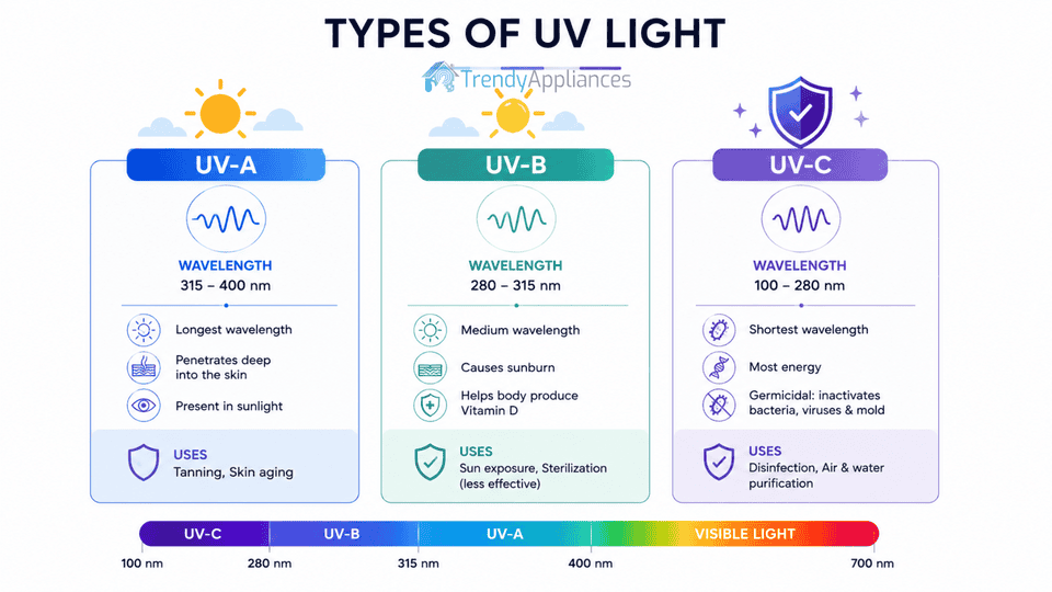Uv Light Types Educational Chart