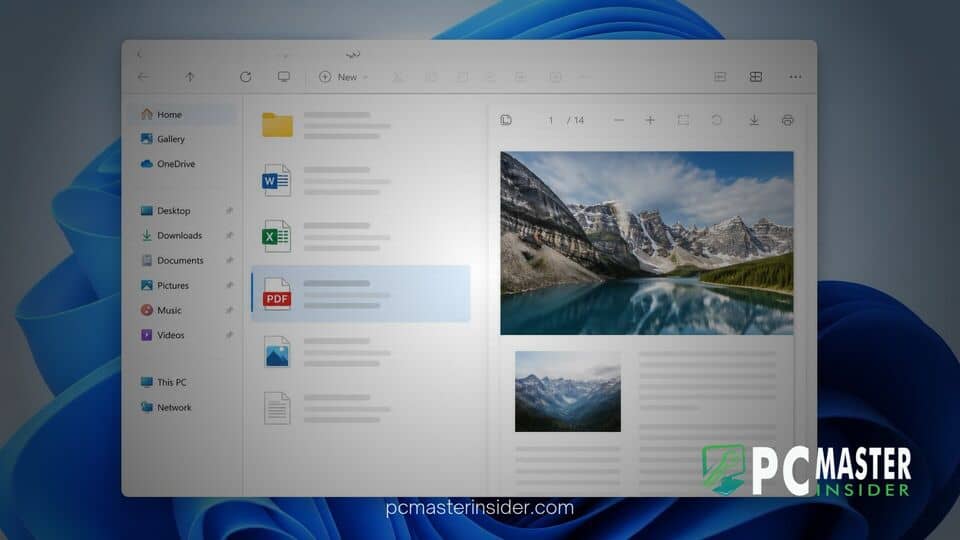 Windows 11 File Explorer PDF preview pane