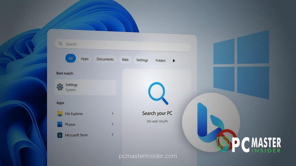 Windows 11 disable Bing web search