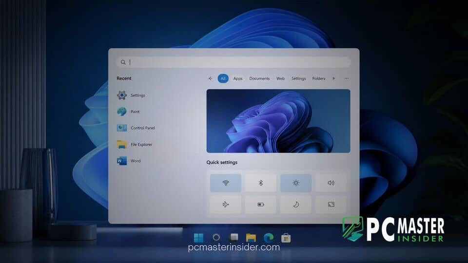 windows 11 search redesign quick actions